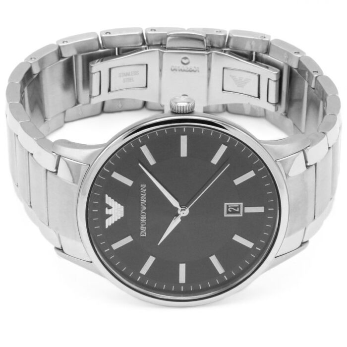 Emporio Armani Renato Quartz Black Dial Silver Steel Strap Watch For Men - AR11181 - Image 9